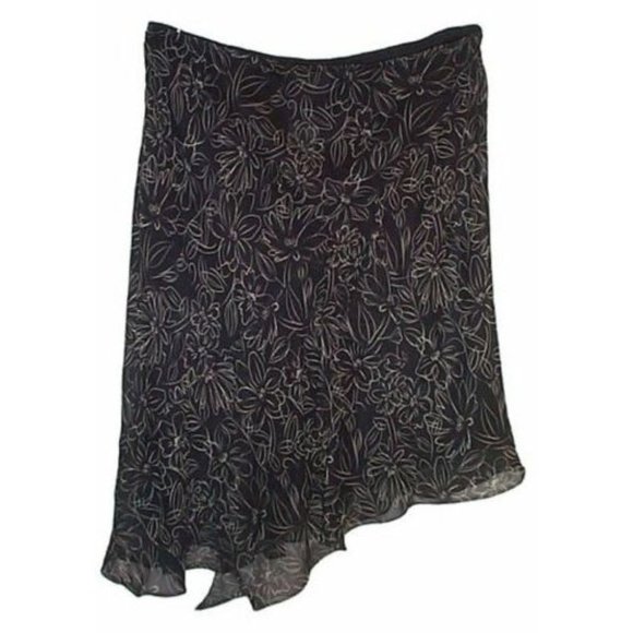 STUDIO M Silk Ruffled Asymmetrical Skirt - XL - Picture 1 of 5